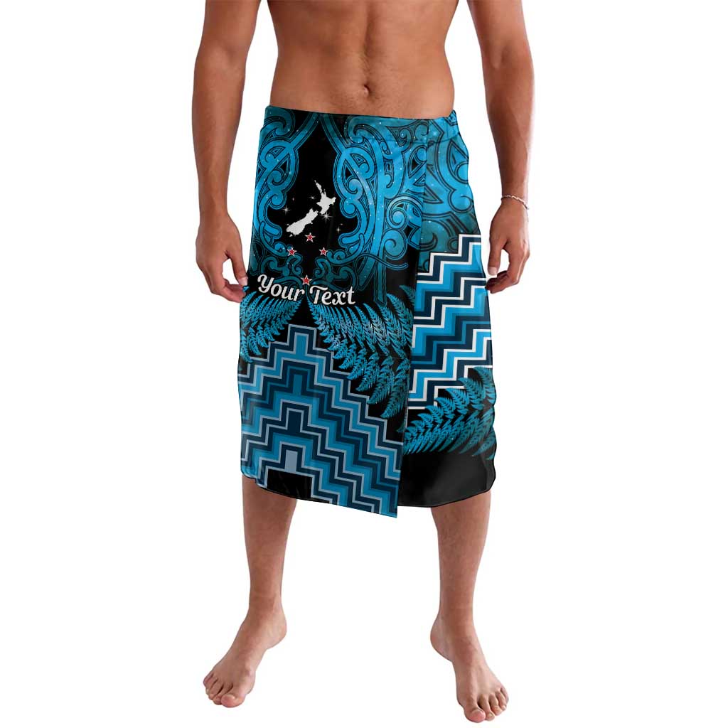 Personalised Aotearoa Matariki Lavalava Turquoise Fern Maori Poutama