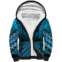 Personalised Aotearoa Matariki Sherpa Hoodie Turquoise Fern Maori Poutama LT01 Unisex Turquoise - Polynesian Pride