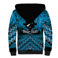 Personalised Aotearoa Matariki Sherpa Hoodie Turquoise Fern Maori Poutama LT01 - Polynesian Pride
