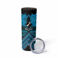 Personalised Aotearoa Matariki Skinny Tumbler Turquoise Fern Maori Poutama LT01 - Polynesian Pride
