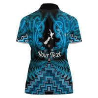 Personalised Aotearoa Matariki Women Polo Shirt Turquoise Fern Maori Poutama LT01 - Polynesian Pride