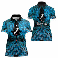 Personalised Aotearoa Matariki Women Polo Shirt Turquoise Fern Maori Poutama LT01 - Polynesian Pride