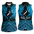 Personalised Aotearoa Matariki Women Sleeveless Polo Shirt Turquoise Fern Maori Poutama
