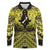 Personalised Aotearoa Matariki Long Sleeve Polo Shirt Yellow Fern Maori Poutama