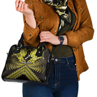 Personalised Aotearoa Matariki Shoulder Handbag Yellow Fern Maori Poutama