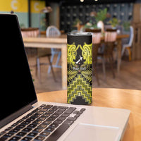 Personalised Aotearoa Matariki Skinny Tumbler Yellow Fern Maori Poutama LT01 - Polynesian Pride