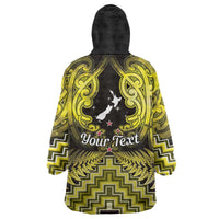 Personalised Aotearoa Matariki Wearable Blanket Hoodie Yellow Fern Maori Poutama LT01 - Polynesian Pride