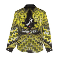 Personalised Aotearoa Matariki Women Casual Shirt Yellow Fern Maori Poutama LT01 - Polynesian Pride