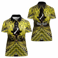 Personalised Aotearoa Matariki Women Polo Shirt Yellow Fern Maori Poutama LT01 - Polynesian Pride