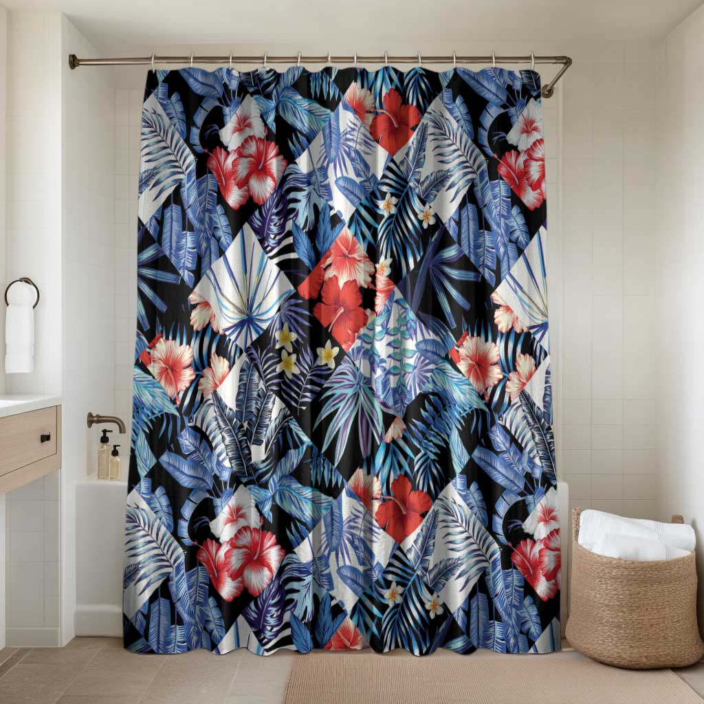 Hawaii Tropicana Blue Pattern Bathroom Set - Polynesian Pride