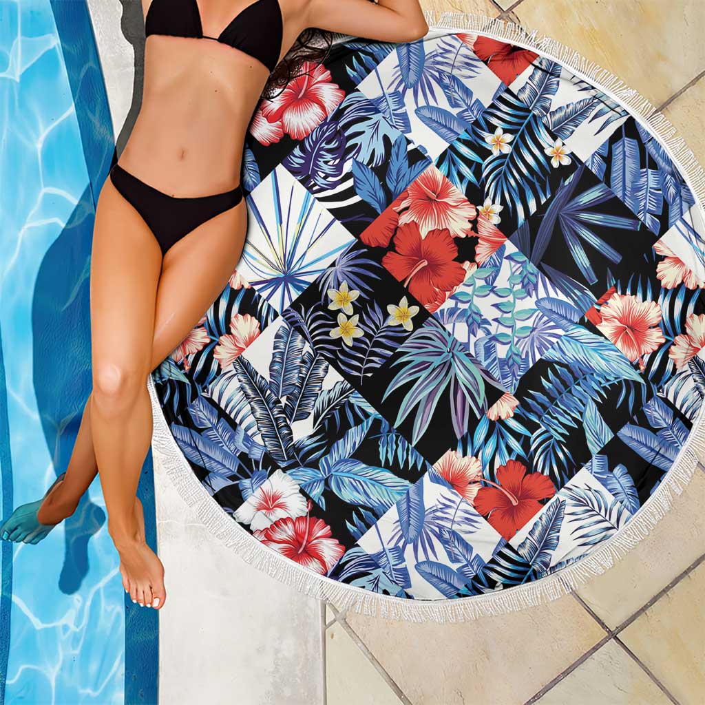 Hawaii Tropicana Blue Pattern Beach Blanket - Polynesian Pride