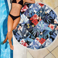 Hawaii Tropicana Blue Pattern Beach Blanket - Polynesian Pride