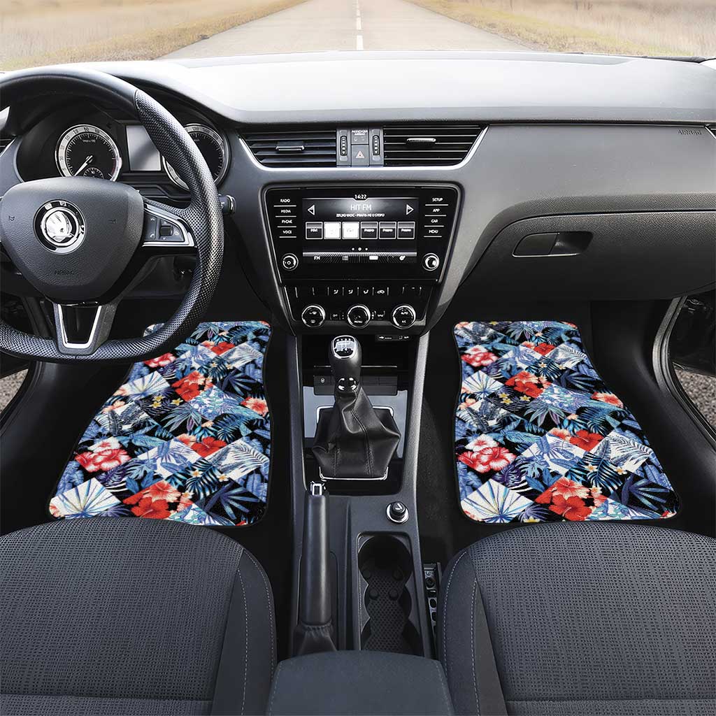 Hawaii Tropicana Blue Pattern Car Mats - Polynesian Pride