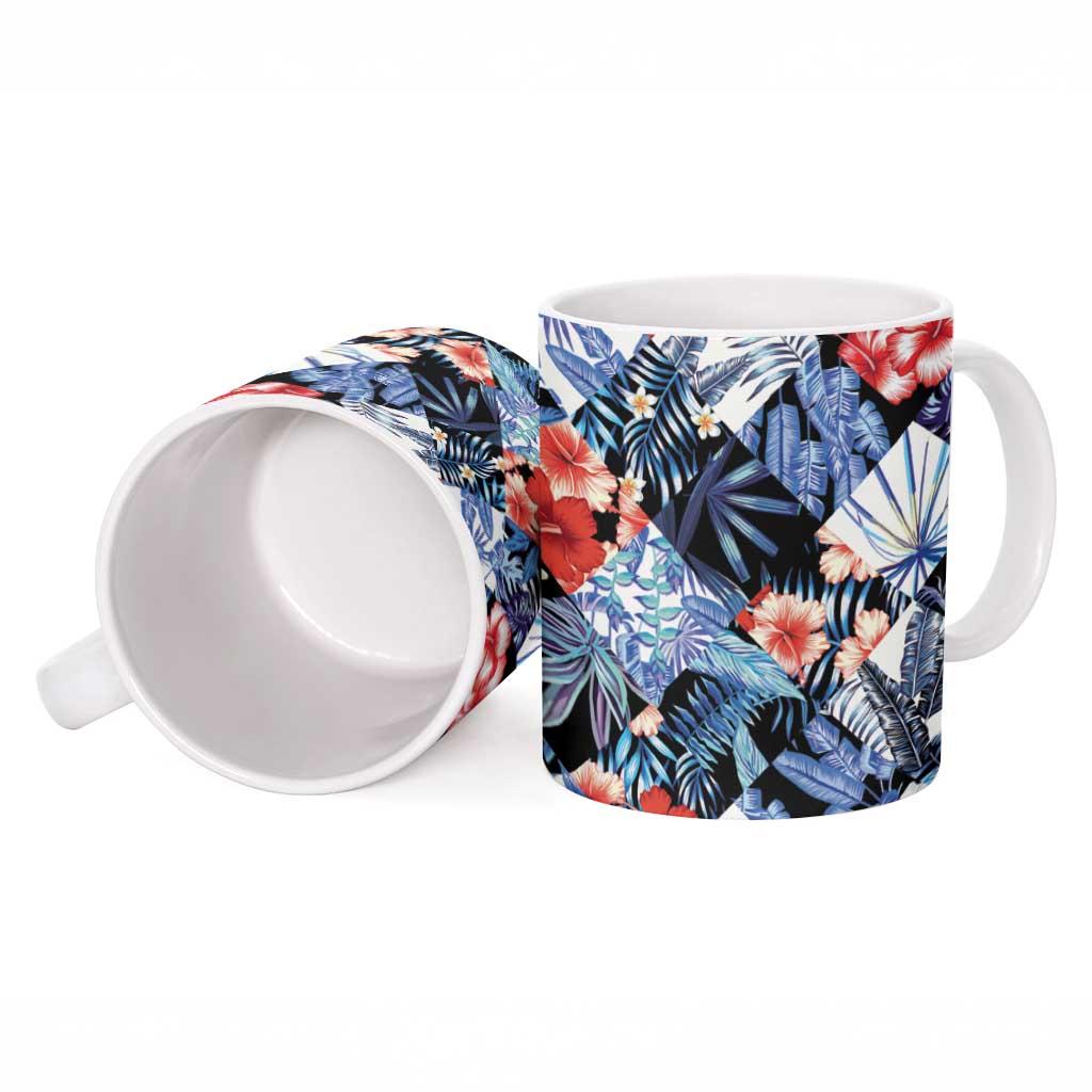 Hawaii Tropicana Blue Pattern Ceramic Mug - Polynesian Pride