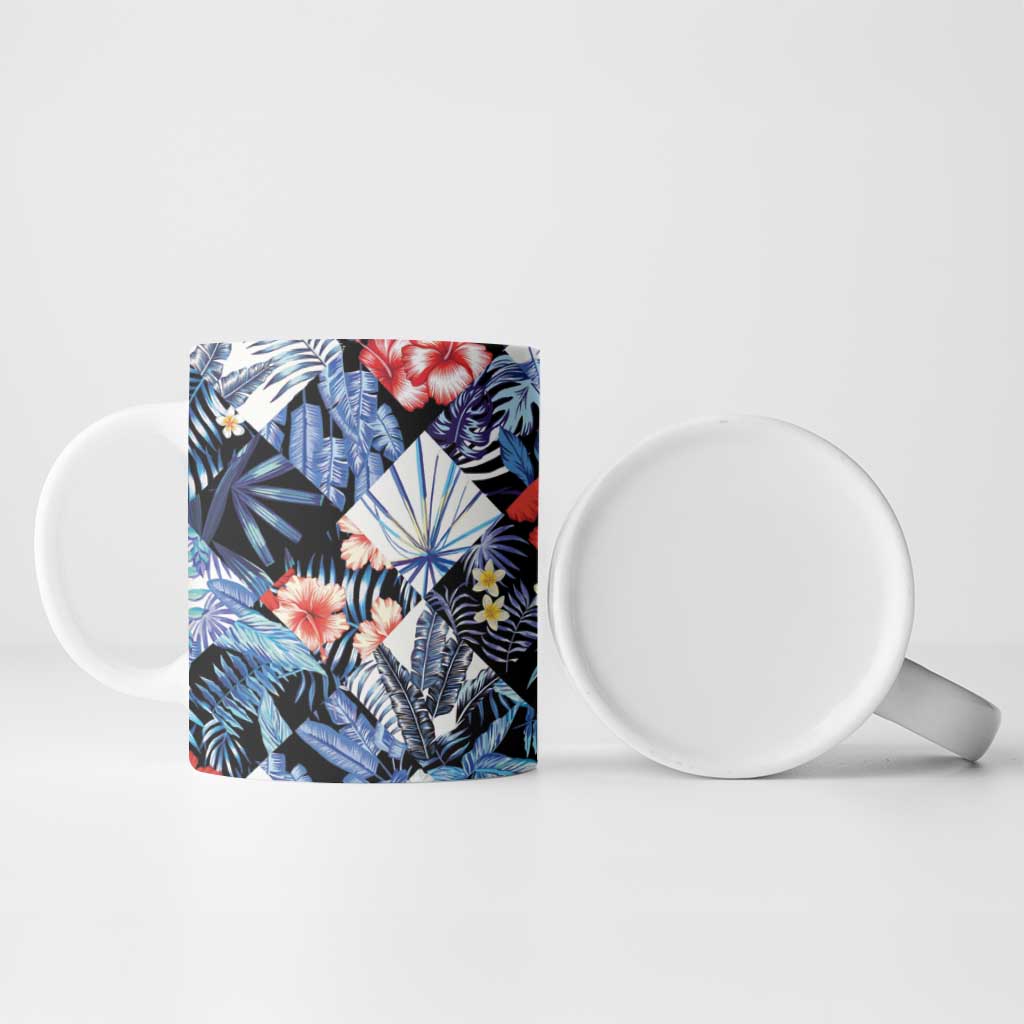 Hawaii Tropicana Blue Pattern Ceramic Mug - Polynesian Pride