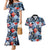 Hawaii Tropicana Blue Pattern Couples Matching Mermaid Dress and Hawaiian Shirt - Polynesian Pride