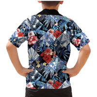 Hawaii Tropicana Blue Pattern Family Matching Mermaid Dress and Hawaiian Shirt LT01 - Polynesian Pride