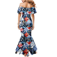 Hawaii Tropicana Blue Pattern Family Matching Mermaid Dress and Hawaiian Shirt LT01 - Polynesian Pride