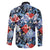 Hawaii Tropicana Blue Pattern Family Matching Off The Shoulder Long Sleeve Dress and Hawaiian Shirt - Polynesian Pride