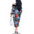 Hawaii Tropicana Blue Pattern Family Matching Off The Shoulder Long Sleeve Dress and Hawaiian Shirt - Polynesian Pride