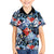 Hawaii Tropicana Blue Pattern Family Matching Off The Shoulder Long Sleeve Dress and Hawaiian Shirt - Polynesian Pride