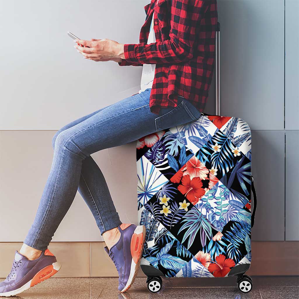Hawaii Tropicana Blue Pattern Luggage Cover - Polynesian Pride