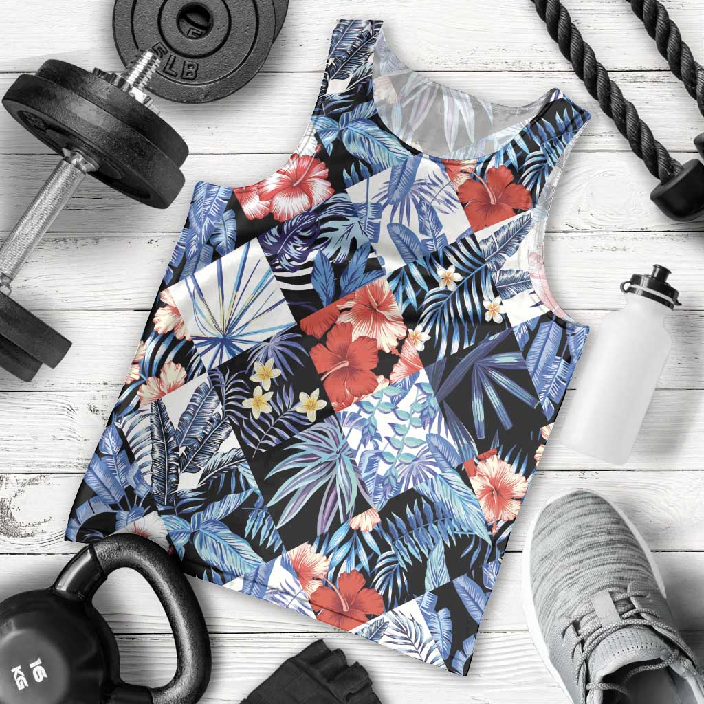Hawaii Tropicana Blue Pattern Men Tank Top - Polynesian Pride