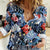 Hawaii Tropicana Blue Pattern Women Casual Shirt - Polynesian Pride