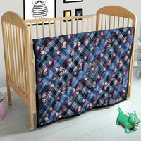 Polynesian Monstera Tiare Floral Quilt Royal Blue Tropical Plaid LT01 - Polynesian Pride