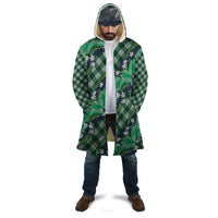 Polynesian Monstera Tiare Floral Cloak Forest Green Tropical Plaid - Polynesian Pride