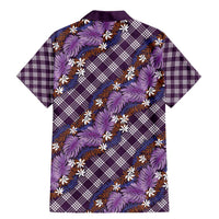 Polynesian Monstera Tiare Floral Family Matching Mermaid Dress and Hawaiian Shirt Lavender Tropical Plaid LT01 - Polynesian Pride