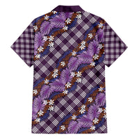 Polynesian Monstera Tiare Floral Family Matching Summer Maxi Dress and Hawaiian Shirt Lavender Tropical Plaid LT01 - Polynesian Pride