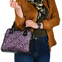 Polynesian Monstera Tiare Floral Shoulder Handbag Lavender Tropical Plaid - Polynesian Pride