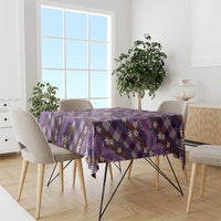 Polynesian Monstera Tiare Floral Tablecloth Lavender Tropical Plaid - Polynesian Pride