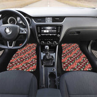 Polynesian Monstera Tiare Floral Car Mats Burgundy Tropical Plaid - Polynesian Pride
