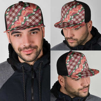 Polynesian Monstera Tiare Floral Mesh Trucker Cap Burgundy Tropical Plaid - Polynesian Pride