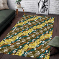 Polynesian Monstera Tiare Floral Area Rug Yellow Tropical Plaid LT01 Yellow - Polynesian Pride