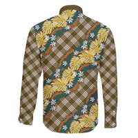 Polynesian Monstera Tiare Floral Family Matching Mermaid Dress and Hawaiian Shirt Yellow Tropical Plaid LT01 - Polynesian Pride