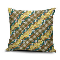 Polynesian Monstera Tiare Floral Pillow Cover Yellow Tropical Plaid LT01 Yellow - Polynesian Pride