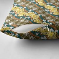 Polynesian Monstera Tiare Floral Pillow Cover Yellow Tropical Plaid LT01 - Polynesian Pride