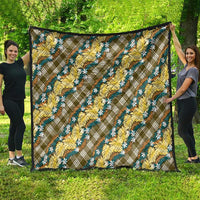 Polynesian Monstera Tiare Floral Quilt Yellow Tropical Plaid LT01 - Polynesian Pride