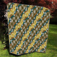 Polynesian Monstera Tiare Floral Quilt Yellow Tropical Plaid LT01 - Polynesian Pride