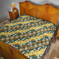 Polynesian Monstera Tiare Floral Quilt Yellow Tropical Plaid LT01 - Polynesian Pride