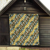 Polynesian Monstera Tiare Floral Quilt Yellow Tropical Plaid LT01 - Polynesian Pride