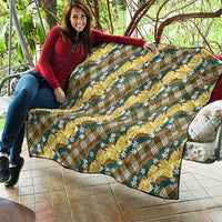 Polynesian Monstera Tiare Floral Quilt Yellow Tropical Plaid LT01 - Polynesian Pride