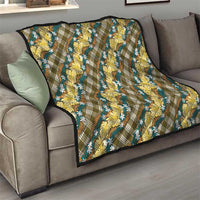 Polynesian Monstera Tiare Floral Quilt Yellow Tropical Plaid LT01 - Polynesian Pride