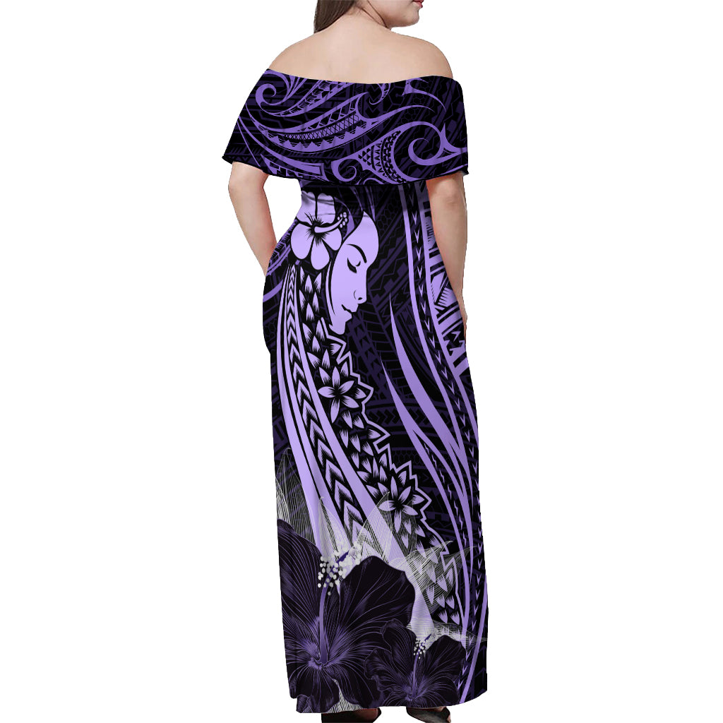 Polynesian Women Day 2024 Off Shoulder Maxi Dress Hibiscus Girl Tribal LT01 - Polynesian Pride