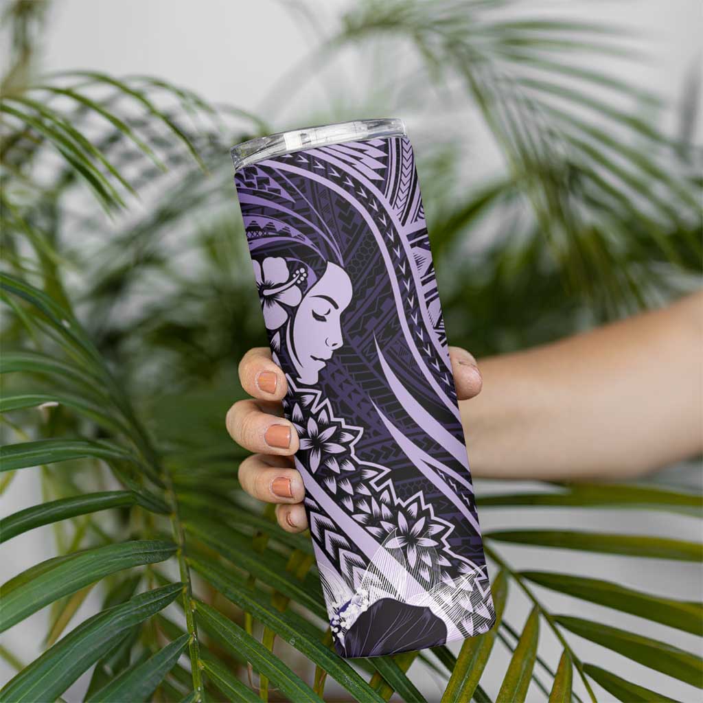 Polynesian Women Day 2024 Skinny Tumbler Hibiscus Girl Tribal LT01 - Polynesian Pride
