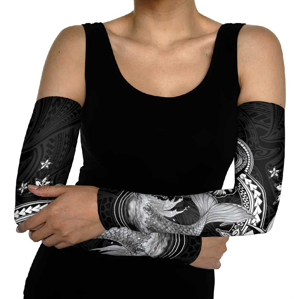 Hawaii Mermaid Monotone Arm Sleeves Polynesian Pattern Fish Hook
