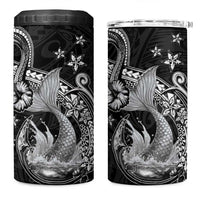 Hawaii Mermaid Monotone 4 in 1 Can Cooler Tumbler Polynesian Pattern Fish Hook LT01 One Size: 16 oz Black - Polynesian Pride